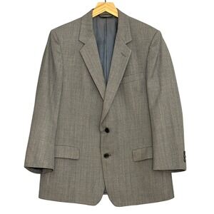 VTG Christian Dior Monsieur Mens Jacket 40R Gray Plaid Wool 2 Button Blazer